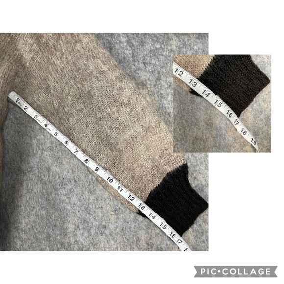 One of A Kind Bolivian Handmade 100% Alpaca Wool Grandpacore Cardigan Sweater  L - Picture 15 of 16